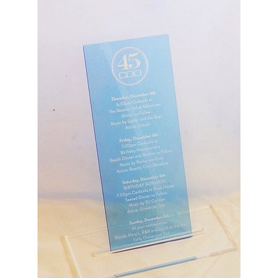 4" x 9" - Clear Acrylic Menu