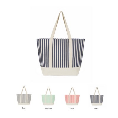 Large Water Resistant Canvas Nautical Beach Tote Bags Stripe