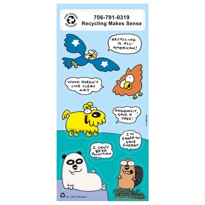 Children's Stickers | 3 1/4" x 7" Sheet | Land Animals