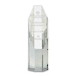 7 1/2" Clear Octagon Slant-Top Crystal Tower