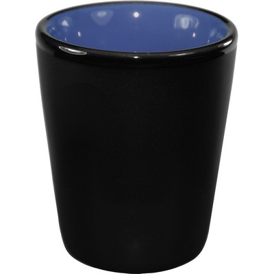 1.5 Oz. Hilo Shot Glass - Black Matte Out/Glossy Country Blue In