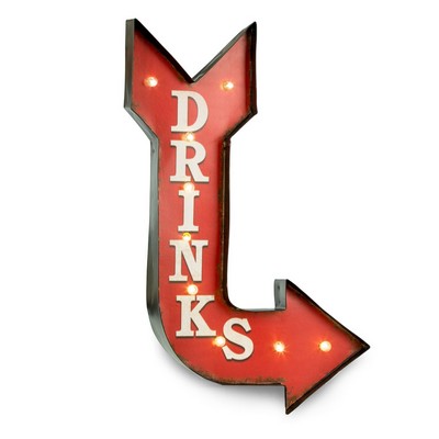 "Drinks" Sign w/Lights