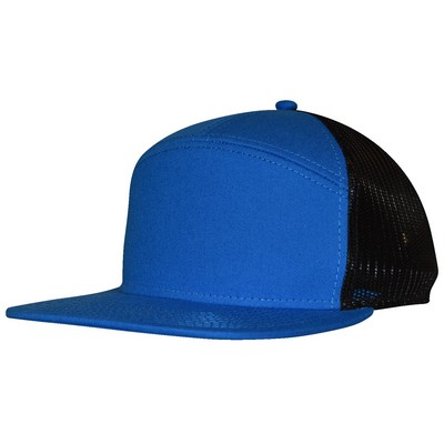 Seven Panel Cotton Trucker/ Mesh Back