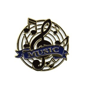 Bright Gold Educational Music Lapel Pin (1-1/8")