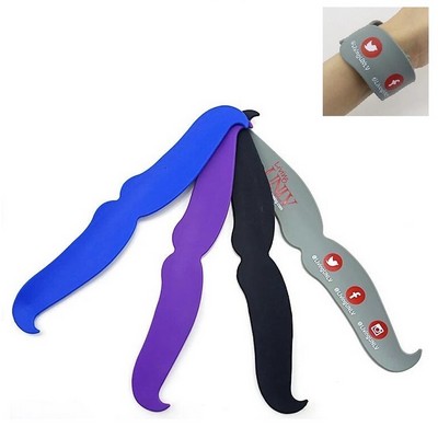 Mustache Silicone Slap Wristband