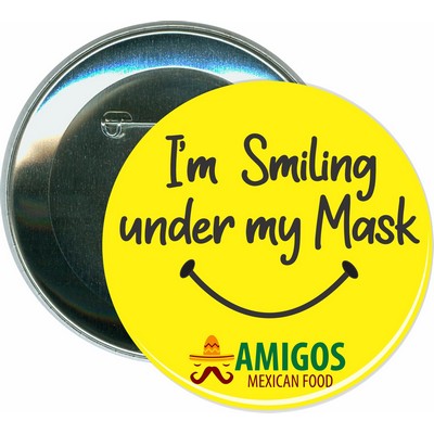 Event - Smiling Under My Mask, COVID-19, Coronavirus - 3 Inch Round Button