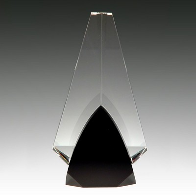 Solid Partners Optic Crystal Award on Black Crystal Base, 5-1/2"x9-3/4"H