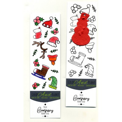 Coloring Bookmark - Snowman