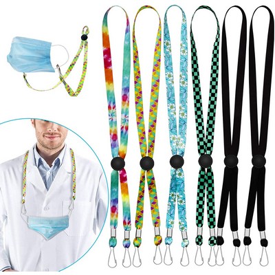 1' Wide Sublimation Adjustable Face Mask Holder Lanyards For Kids and Adults