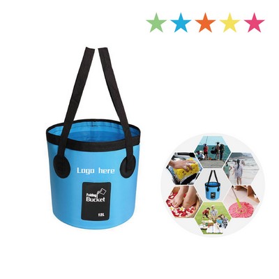 Multi-functional 12L Travel Foldable Water Bucket