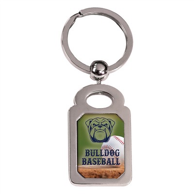 1" x 1.375" - Rectangular Metal Keychain