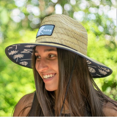 Lifeguard Straw Hat - Full Color Underbrim Imprint + Full Color Patch - MOQ 50