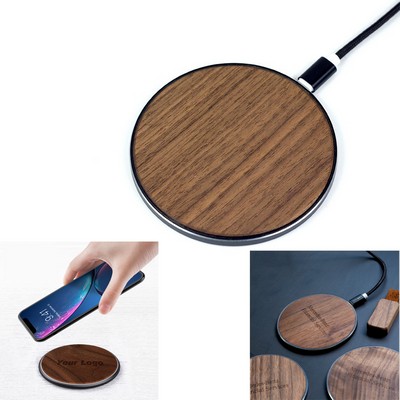 Wooden Wireless Charger With LED Light