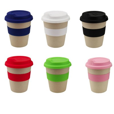 Reusable Bamboo Fiber Coffee Cups w/Lids