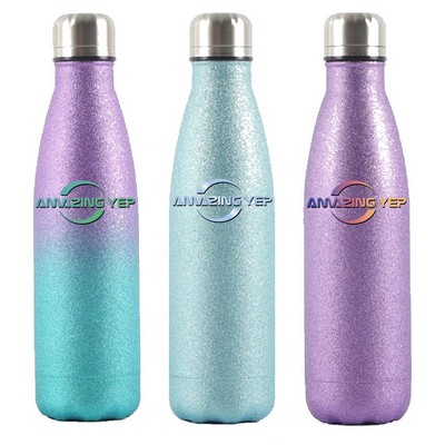 Glitter Glue Bowling-Shaped Stainless Steel Bottle 17oz.