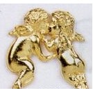 Stock Kissing Cherubs Casting Lapel Pin