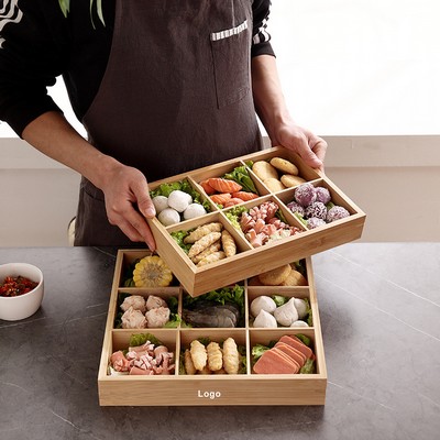 Veggie Tray Bamboo Serving Tray Divided Platter