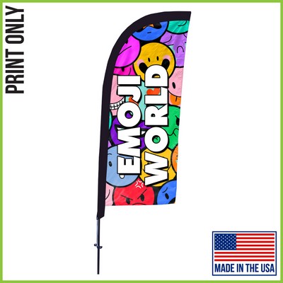 7ft Single Sided Premium Straight Flag - Graphic Only - Made in the USA