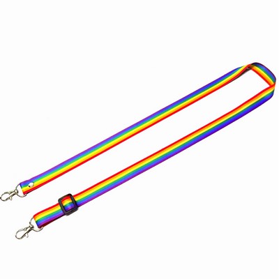 Rainbow Lanyard with Double Lobster Clips