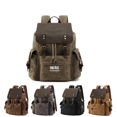 Canvas Leather Rucksack