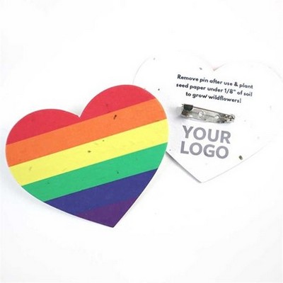 Plantable Pride Heart Button Badges