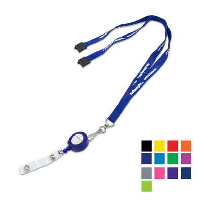 Custom 3/8" Polyester Lanyard w/ Lobster Claw & Safety Breakaway