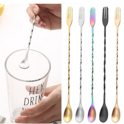 12.7" Long Stainless Steel Double-headed Cocktail Mixing Spoon