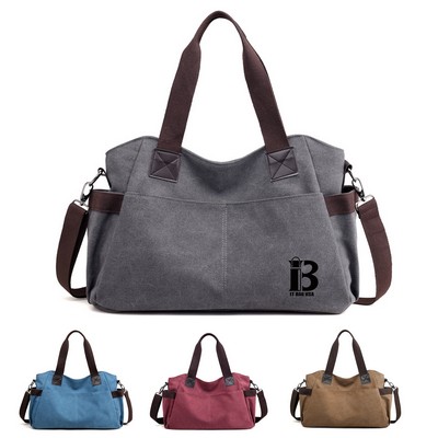 Big Canvas Tote top Handle bag for Travel