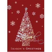 Tree of Silver Snowflakes Holiday Card