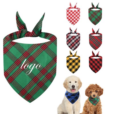 Plaid Pet Triangle Bandanna