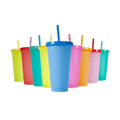 24oz Plastic Color Changing Sippy Cups