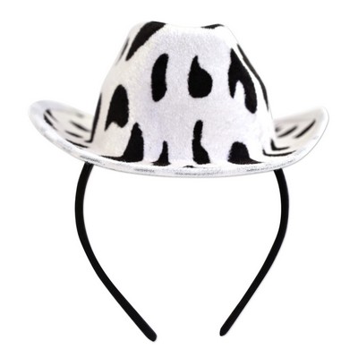 Cow Print Cowboy Hat Headband