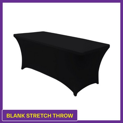 Black - 6ft Blank (No Imprint) Hemmed Stretch Throw - 4 Sided