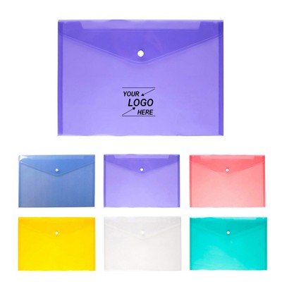 Snap Button Plastic Document Envelope