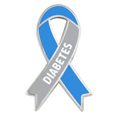 Blue And Grey Diabetes Awareness Ribbon Pin