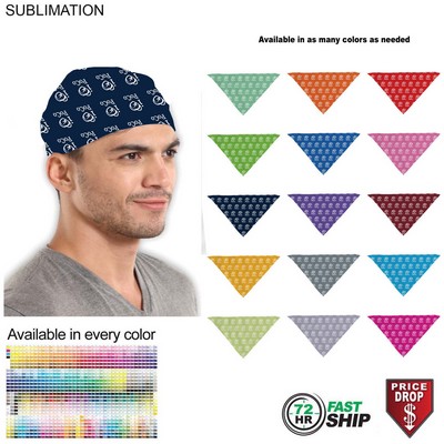 72 Hr Fast Ship - Team building Colored Triangle Bandanna, 32"x22"x22", Sublimated Edge to Edge