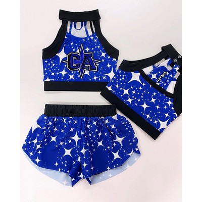 Cheerleader Uniform With Sleevless Top And Shorts