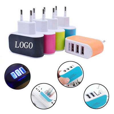 3 USB Luminous Mobile Phone Charging Head