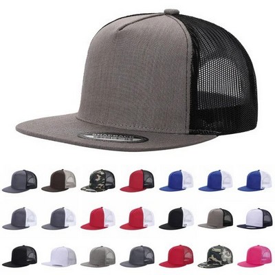 Unbranded 5 Panel Flat Bill Trucker Hat