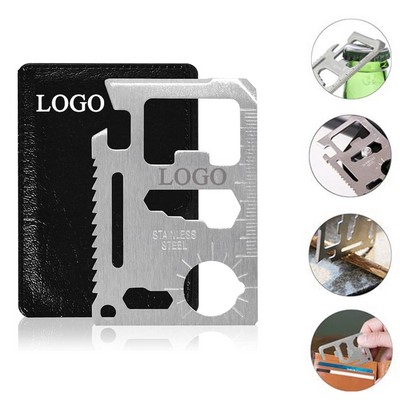 11-in-1 Survival Credit Card Multitool with pouch