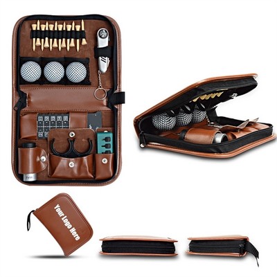 Golf Accessory Tool Leather Bag Kit