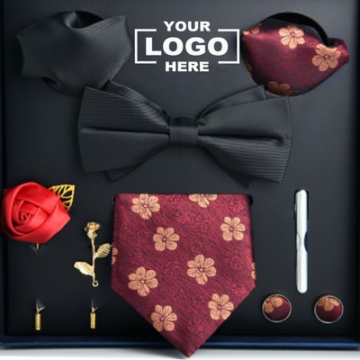 Men's Silk Polyester Necktie Gift Set