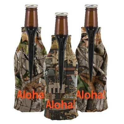 Trademarked Camo Zippered Bottle Coolie