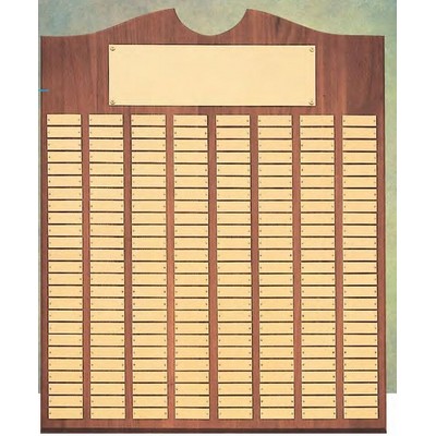 Roster Series Walnut Plaque w/ 120 Individual Brushed Brass Plates (22"x30")