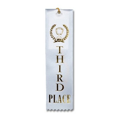 2"x8" 3RD Place Stock Carded Award Ribbon