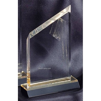 Gold Mirrored - Wedge Design - Acrylic Award w/ Base - 4"x7"