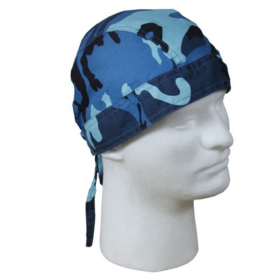 Sky Blue Camouflage Head Wrap Bandana