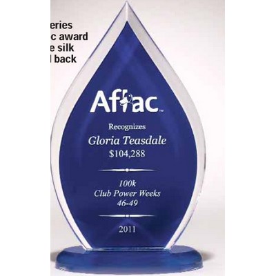 Flame Series Acrylic Award w/ Blue Silk Screened Back (5 3/4"x10")