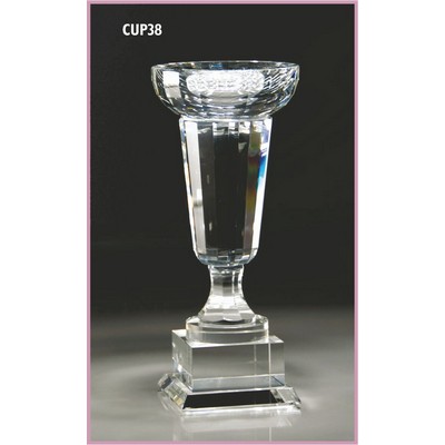 Uriah Cup Optic Crystal Trophy Award (3¼"x8¾")