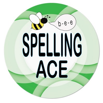 1½" Stock Celluloid "Spelling Ace" Button